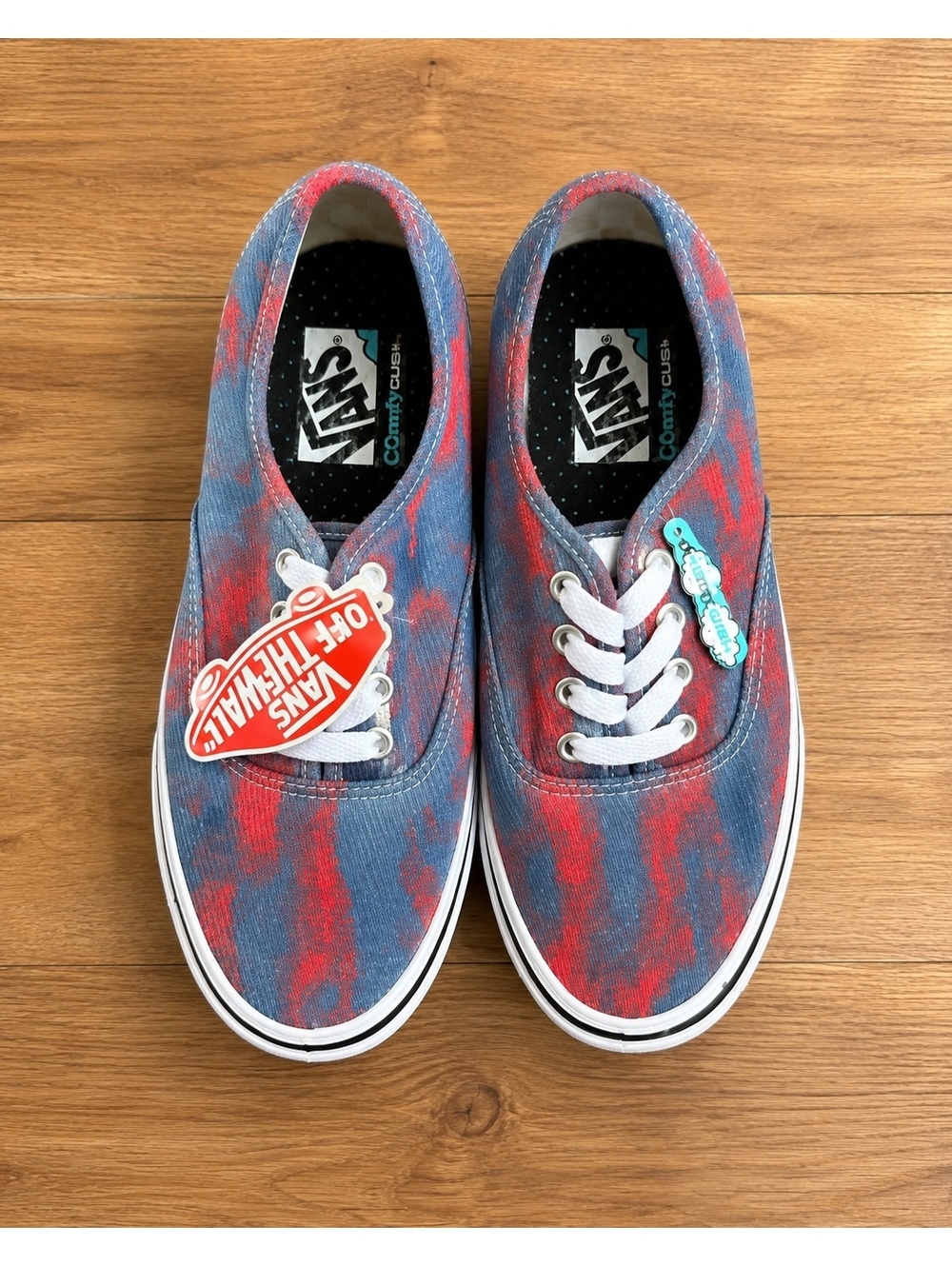 Vans ComfyCush Era Red Blue Print Sneakers Women's 6 NWT